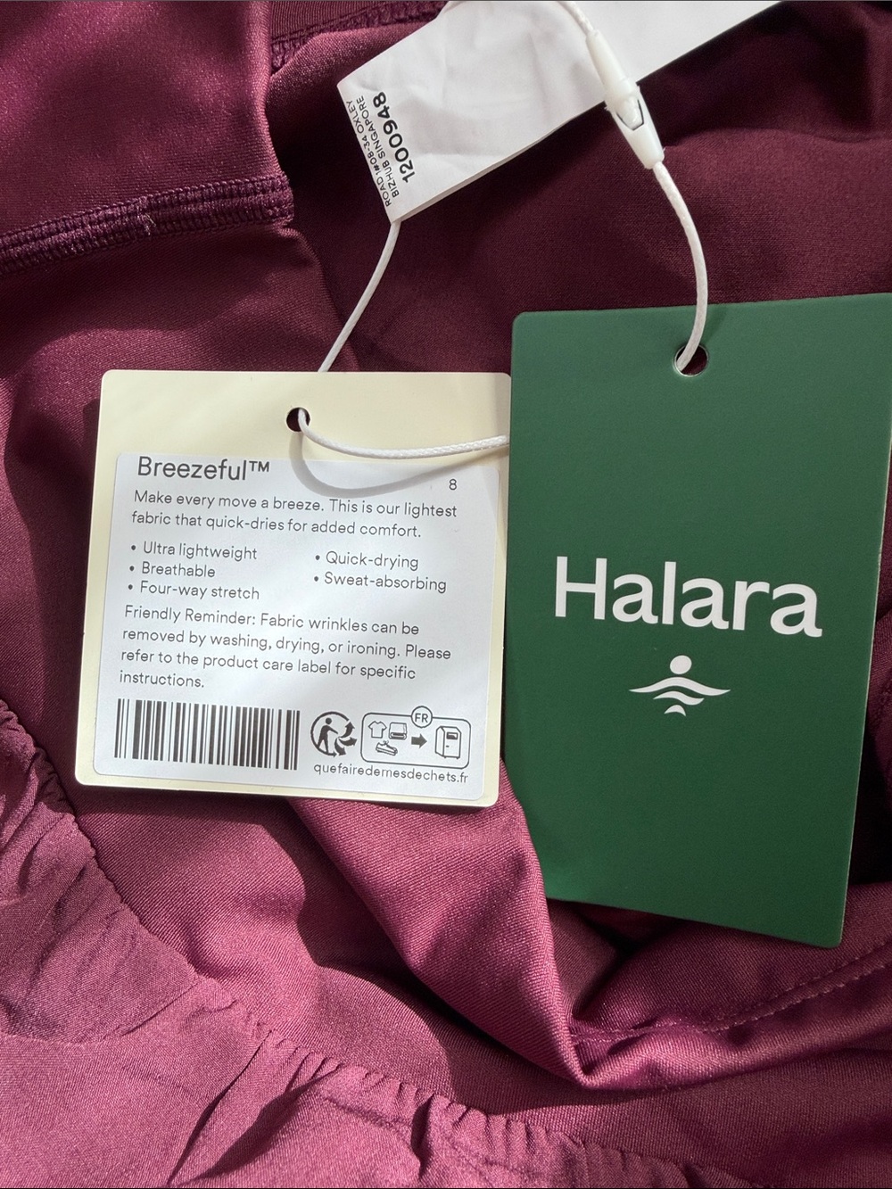 HALARA Wine High-Waist Cropped Wide-Leg Capris - Picture 9 of 10